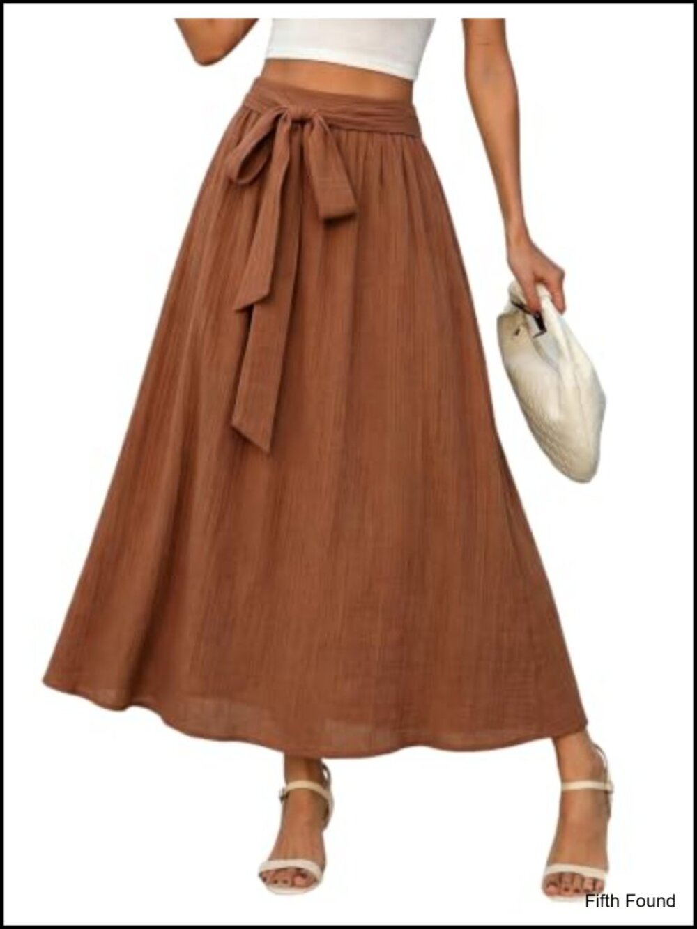 Womens High Waisted A-Line Midi Skirt Pockets Flowy Boho Long Skirt